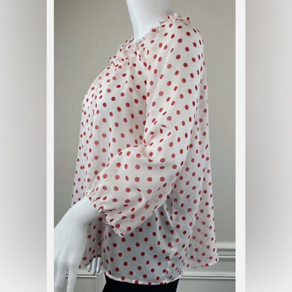 H&M size 4 polka dot peasant blouse - Picture 4 of 16